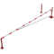 Swing barrier | with bracing tube and | pull rope reinforcement | to be fixed by plugs, hot-dip galvanized and red coated with white reflecting rings | Barrier arm length: 6000 mm | for padlock